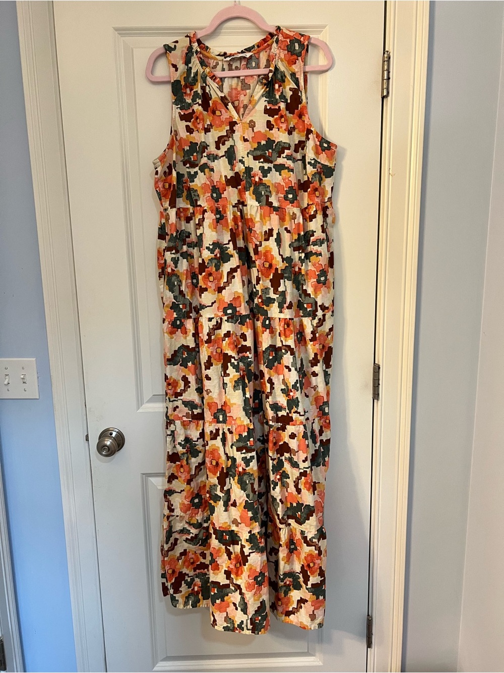 Sonoma Sleeveless Floral Maxi - botanical, cotton